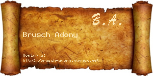 Brusch Adony névjegykártya